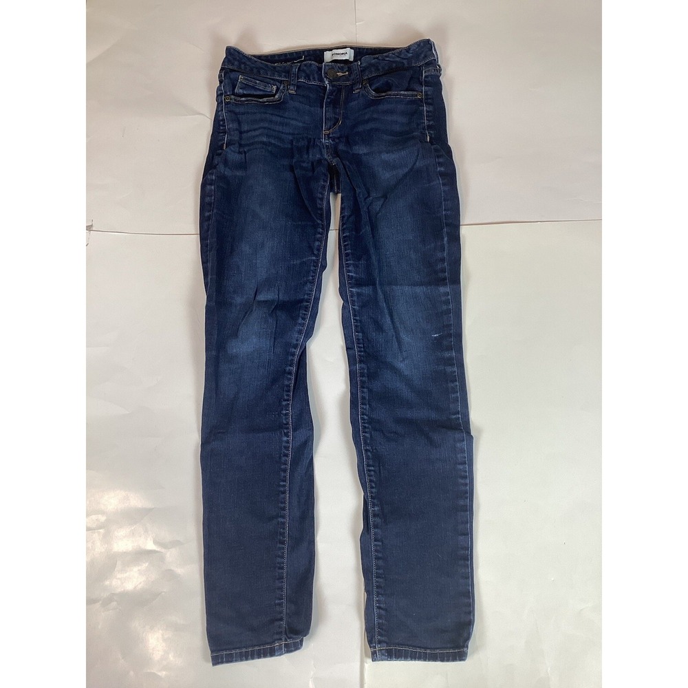 Sonoma Womens Jeans Size Shown In Pics Dark Wash Denim Stretch Stains Soft
